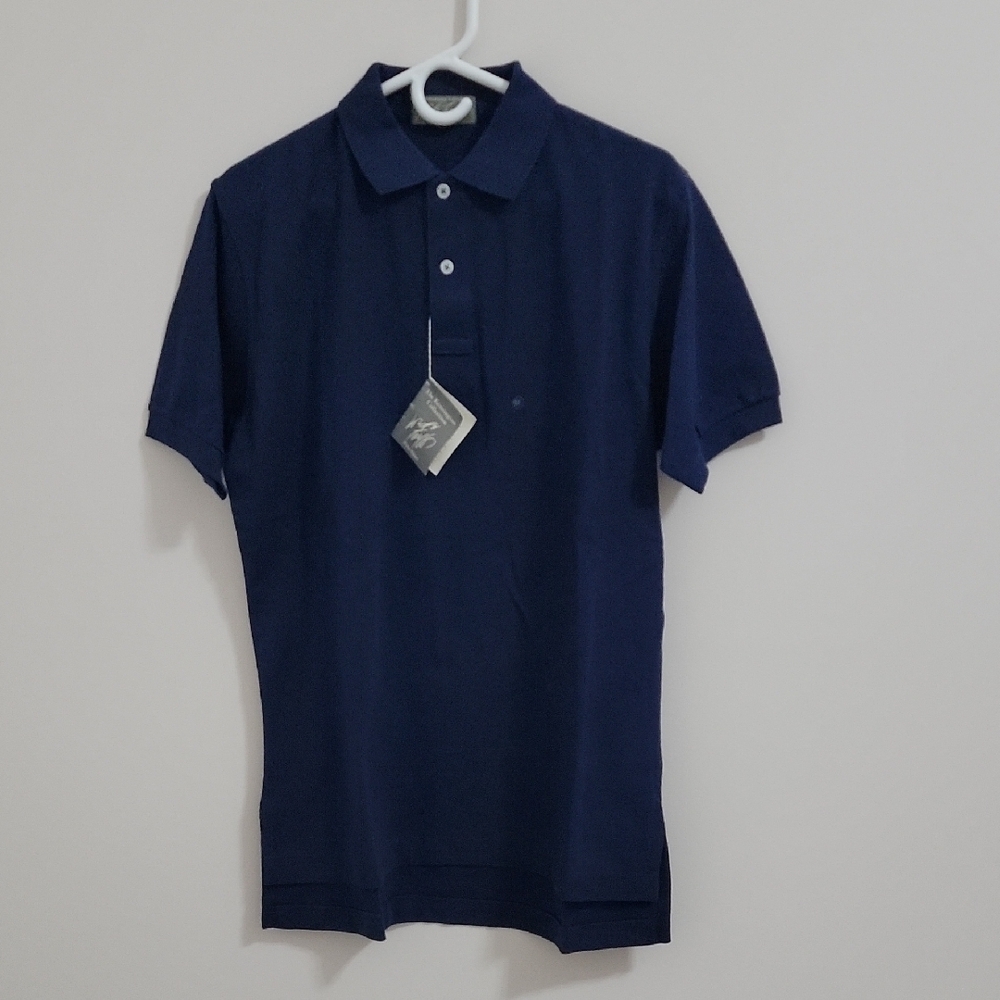 Lord & Taylor Kensingtot Navy Polo Men's Shirt Size M 100% Cotton NWT
